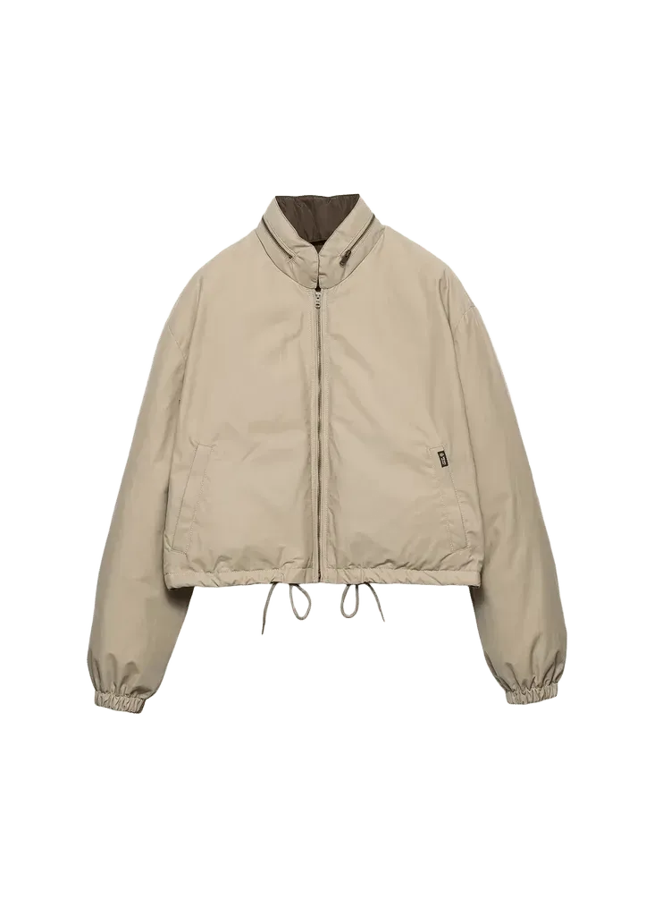 Drawstring-Hem Down Jacket