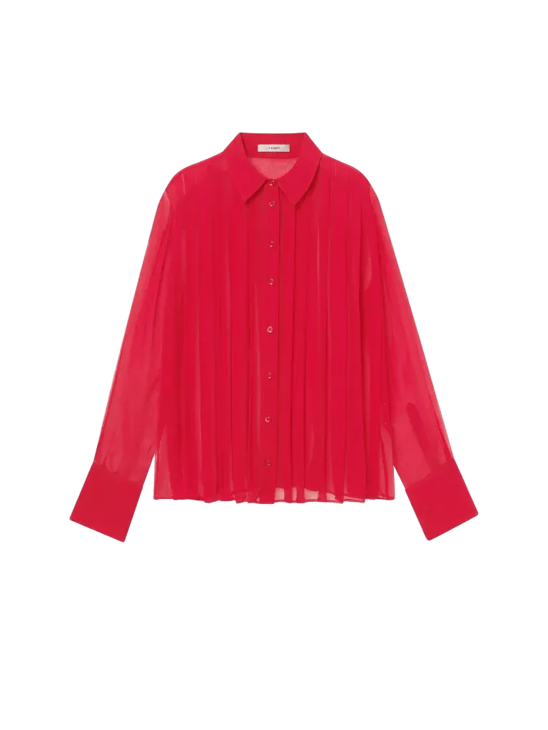 The Whisper Pleat Top -- Lipstick