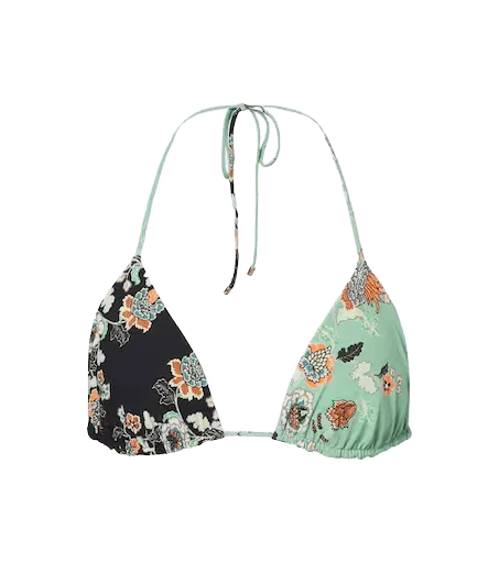 Floral triangle bikini top