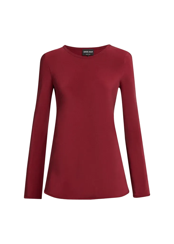 Giorgio Armani Long-Sleeve Silk Stretch Shirt