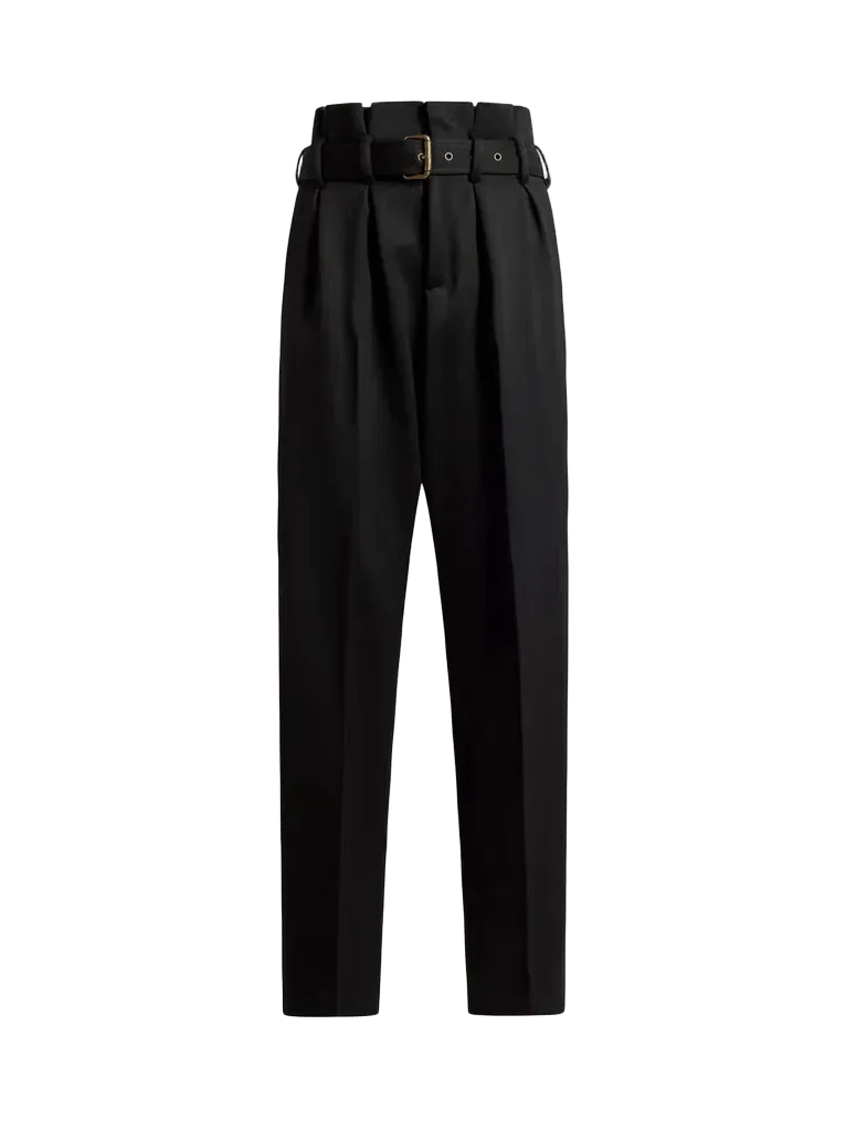 WIDE-LEG WOOL TROUSERS WITH BELT