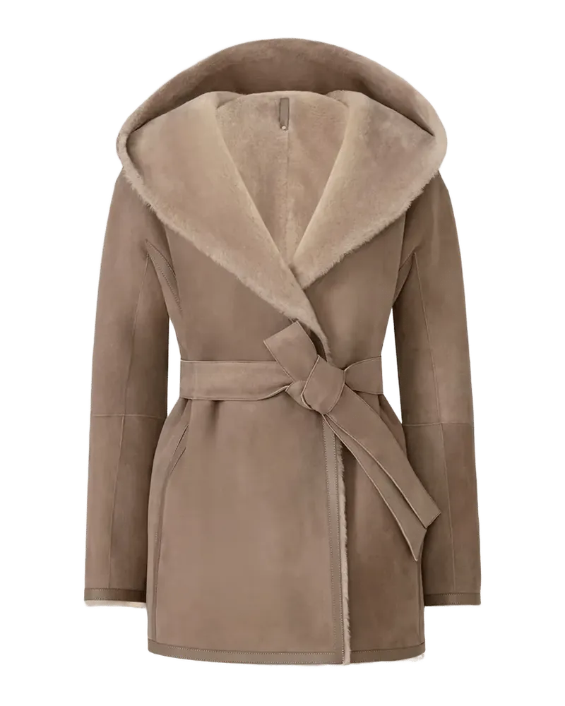 Valencia Suede and Shearling Reversible Wrap Coat