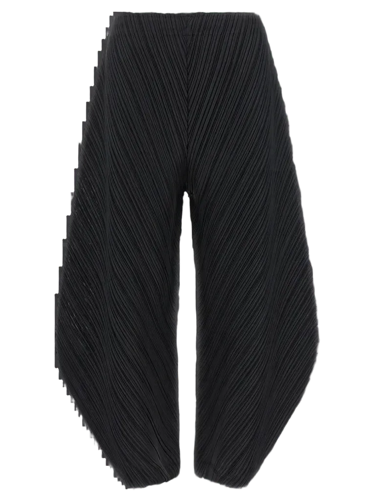Pleats Please Issey Miyake Pleated Balloon Trousers — Black