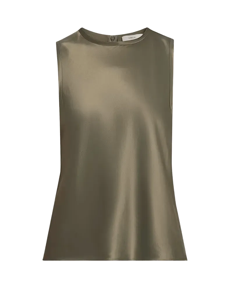 Sleeveless Bias-Cut Satin Top