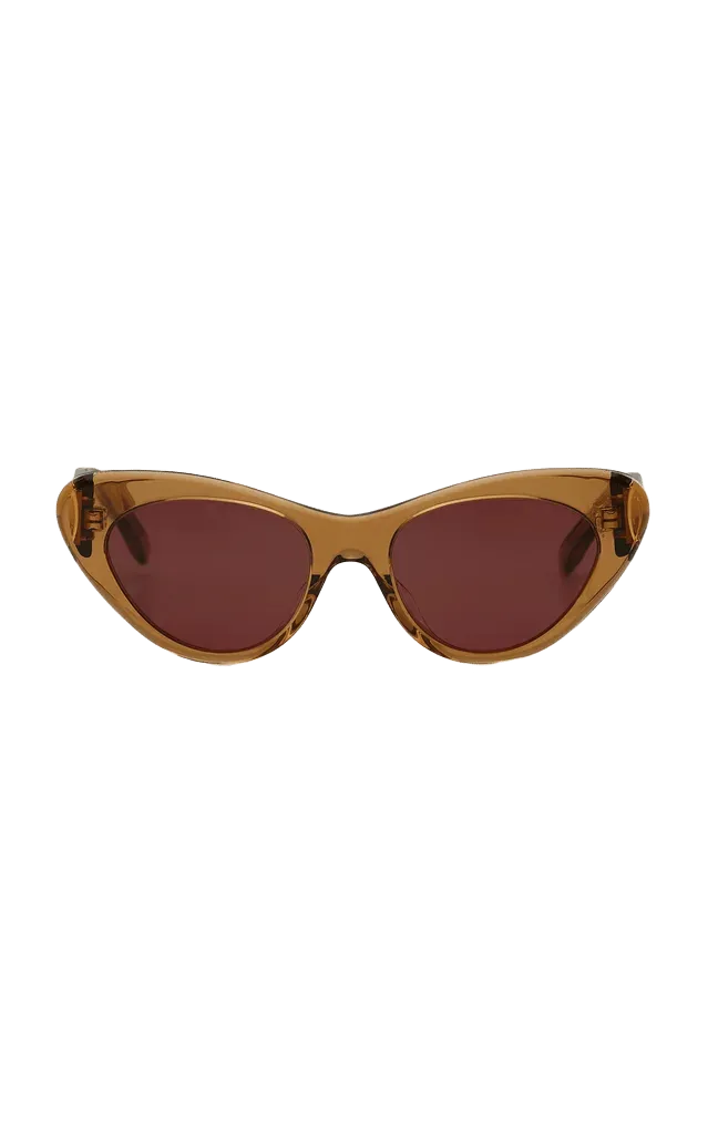 Bold Oval-Frame Acetate Sunglasses