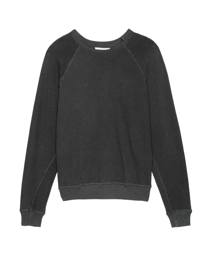 The Men's Fleece College Sweatshirt. -- Washed Black