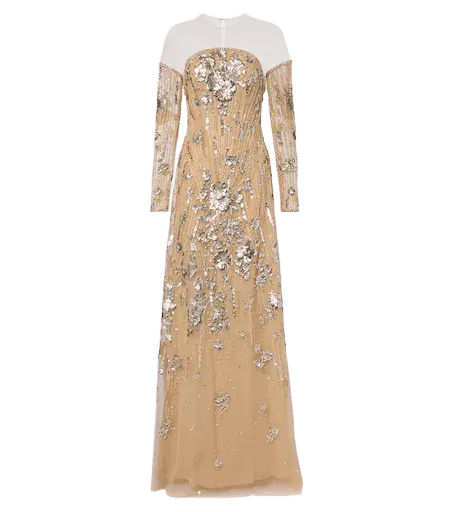 Embellished tulle gown
