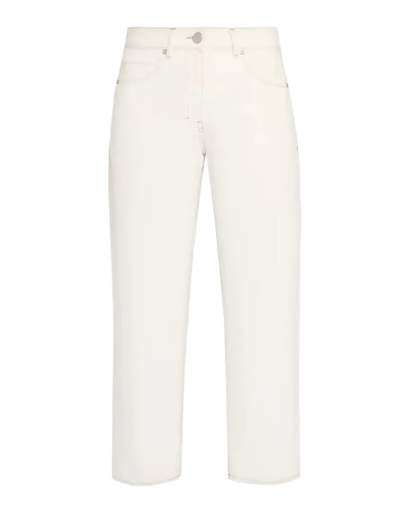 Cropped Stretch Cotton Denim Pants
