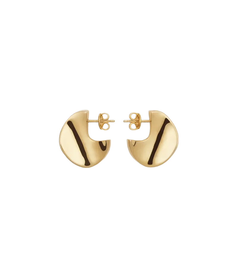 Women's Small Disc Earrings in Yellow gold
