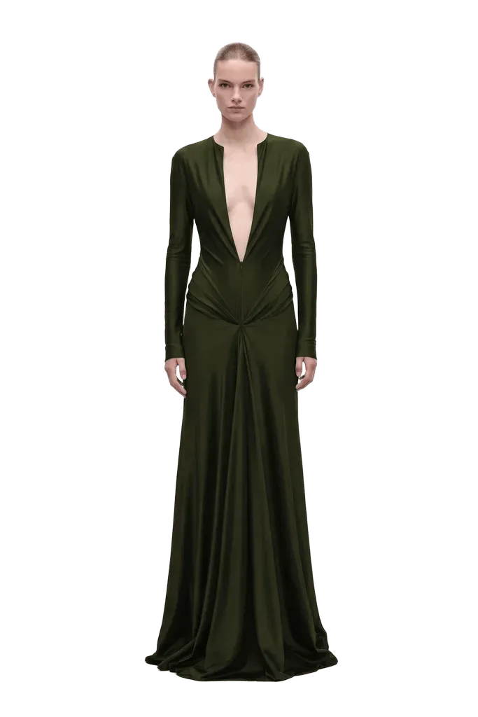 Aida Gown In Dark Green