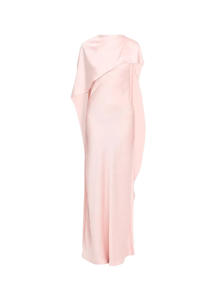 Izel Satin Cape Dress
