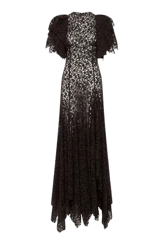 Lulsy Dress in Chocolate Floral Cashmere Lace