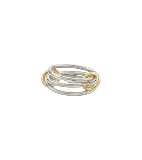 Solarium sterling silver and 18kt gold ring