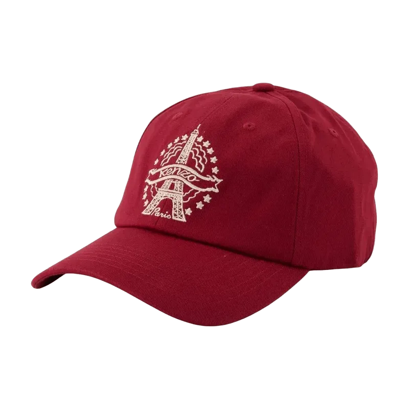 Kenzo FG68AC701F40 Embroidered Logo Baseball Cap — Red