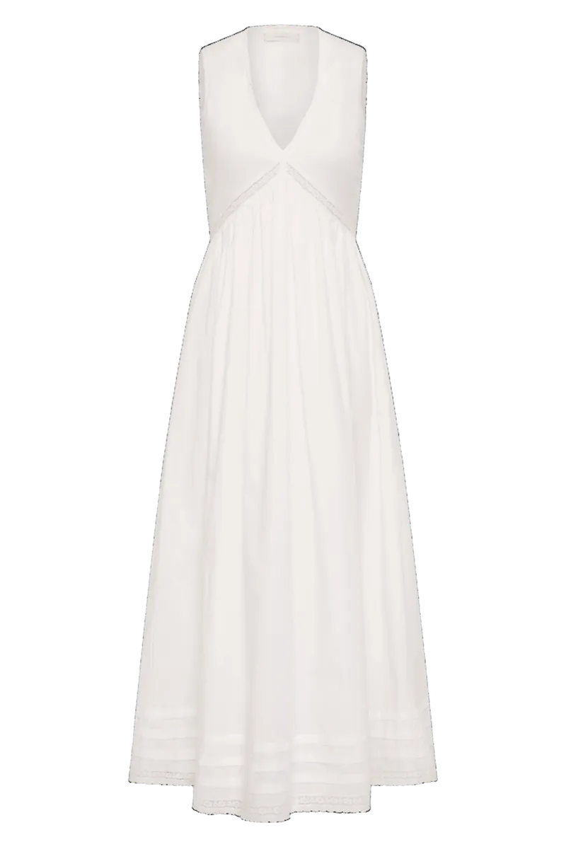 Fiora Midi Dress Fresco Lace White - Final Sale