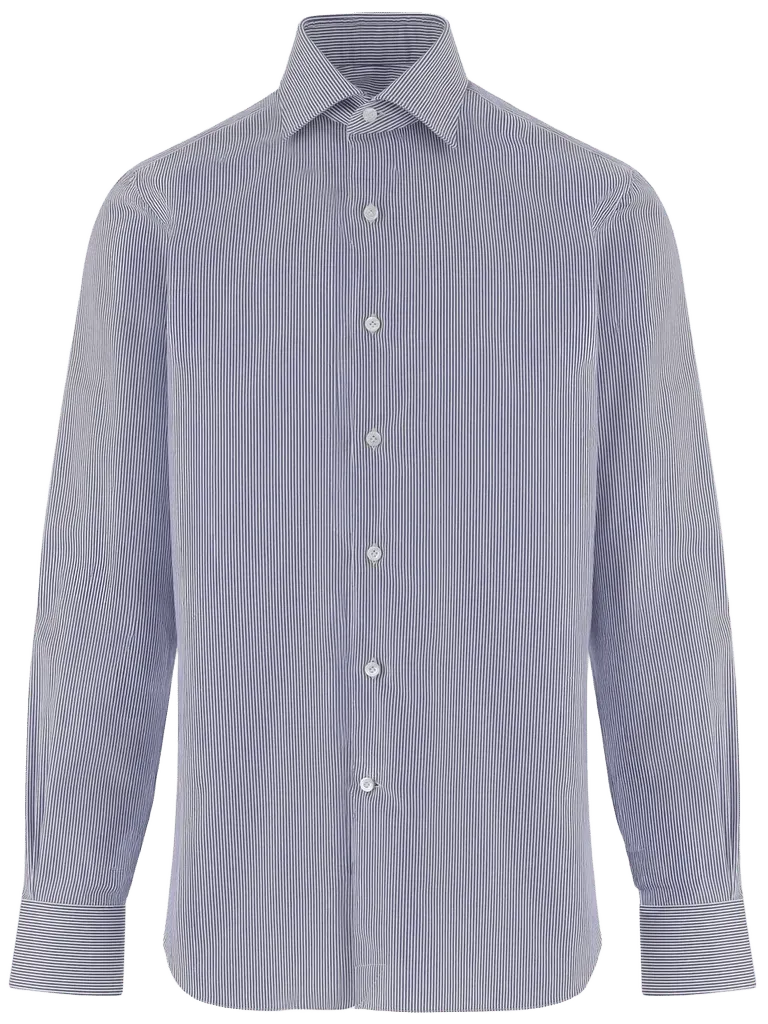Alessandro Gherardi Striped Cotton Shirt — Blue