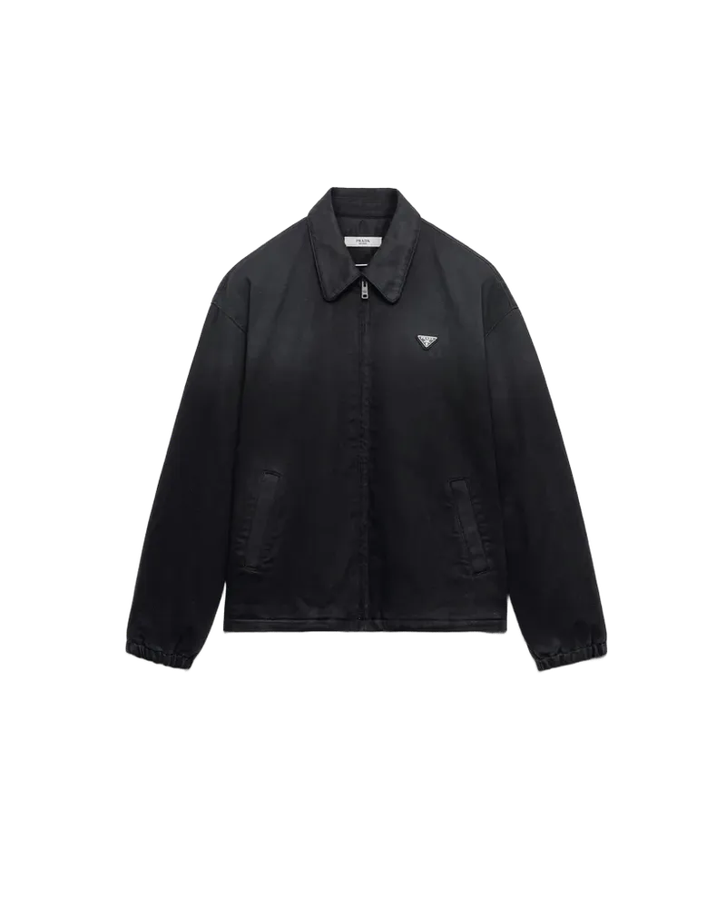 Black denim blouson jacket