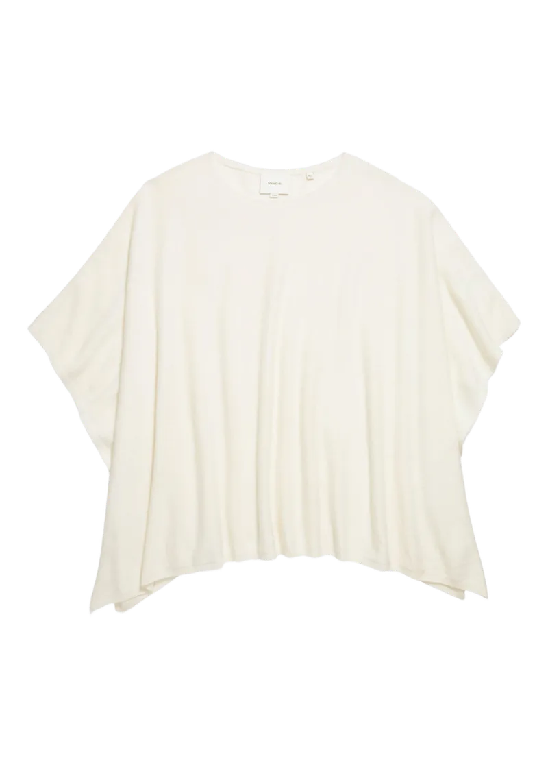 Reverse-Jersey Cashmere Boat-Neck Poncho