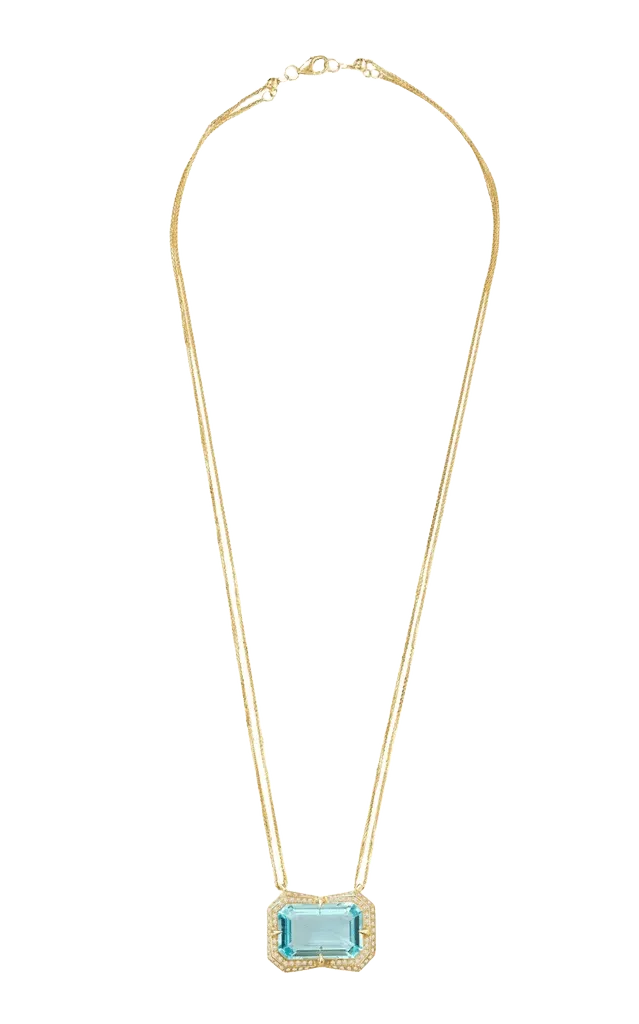 18K Yellow Gold Aquamarine Diamond Supreme Necklace