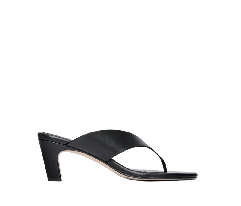 KAT HEELED LEATHER THONG SANDAL