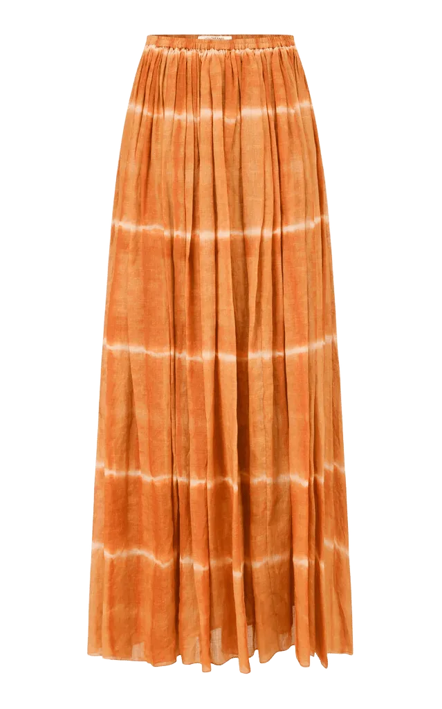 Plaid Twill Maxi Skirt