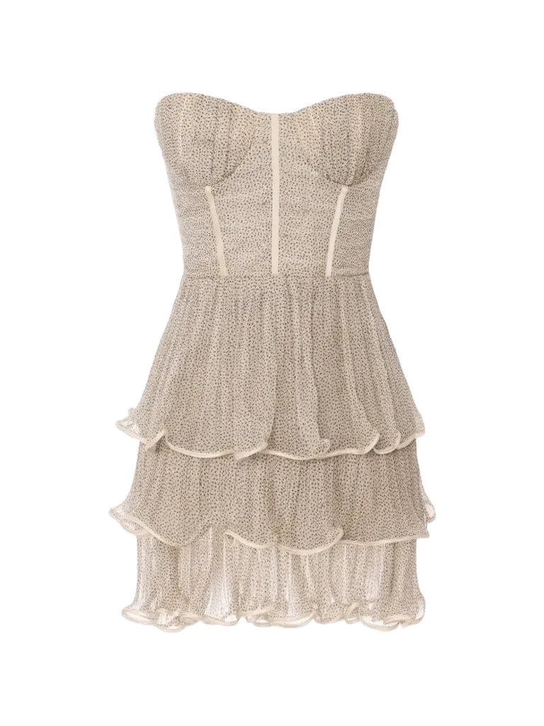 Elisabetta Franchi crepon mini dress with micro-polka dot print