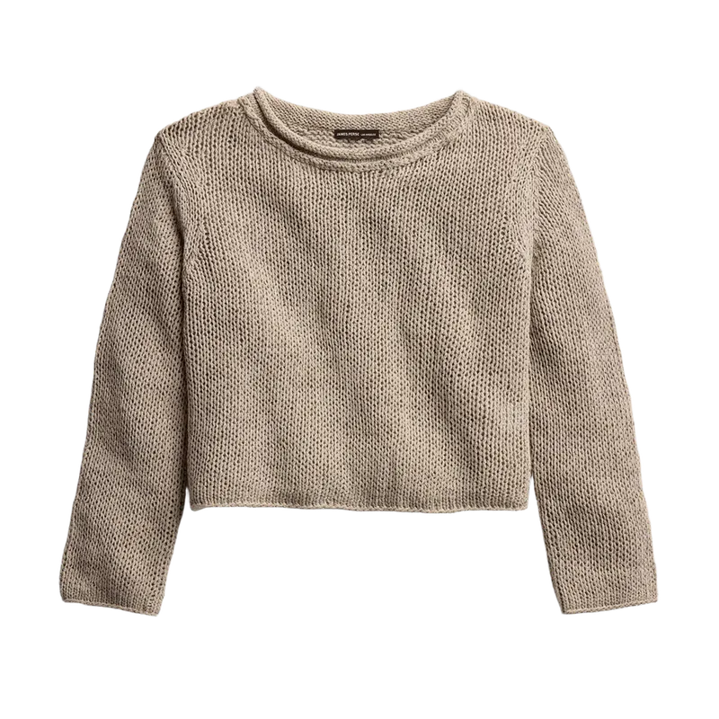 Cotton Linen Pullover Sweater - Overcast