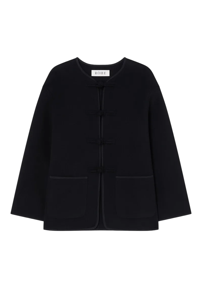 double-faced wool pankou jacket | black
