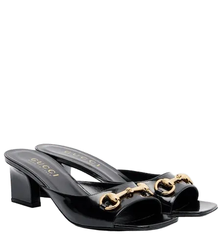 Signora Horsebit patent leather mules