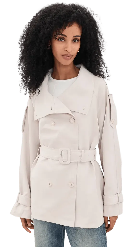 Blanc Cropped Trench Coat
