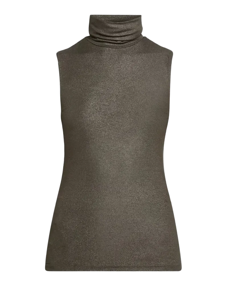 Soft Touch Metallic Turtleneck Top