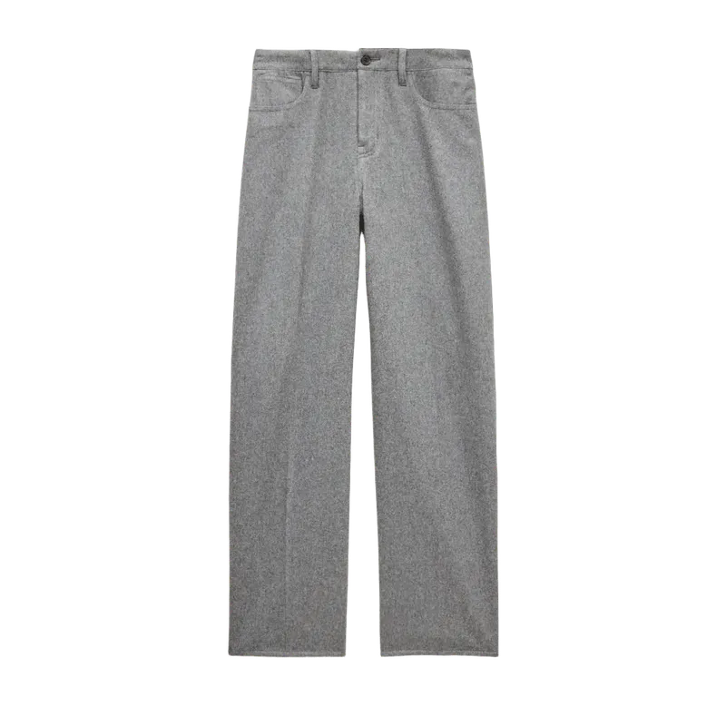 Barrel pant in wool-blend flannel