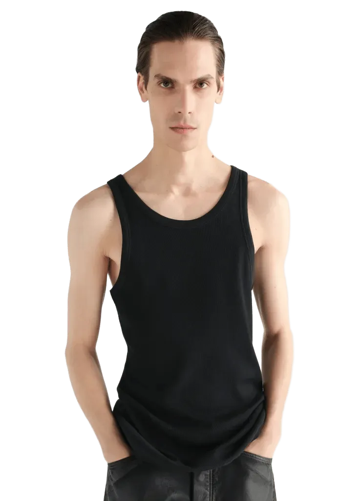 RIBBED TANK TOP IN LARGE RIB JERSEY