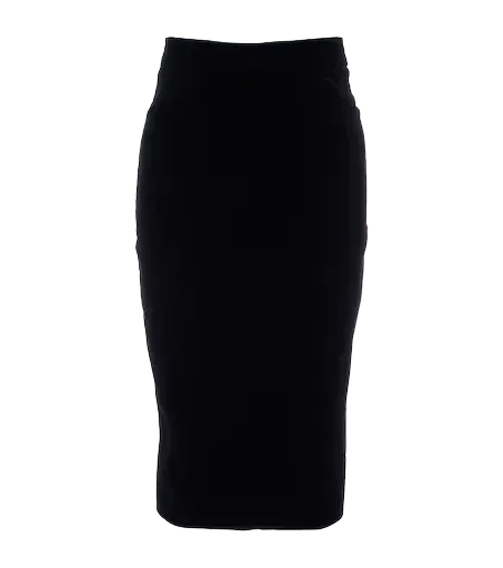 Elegante cotton velvet pencil skirt