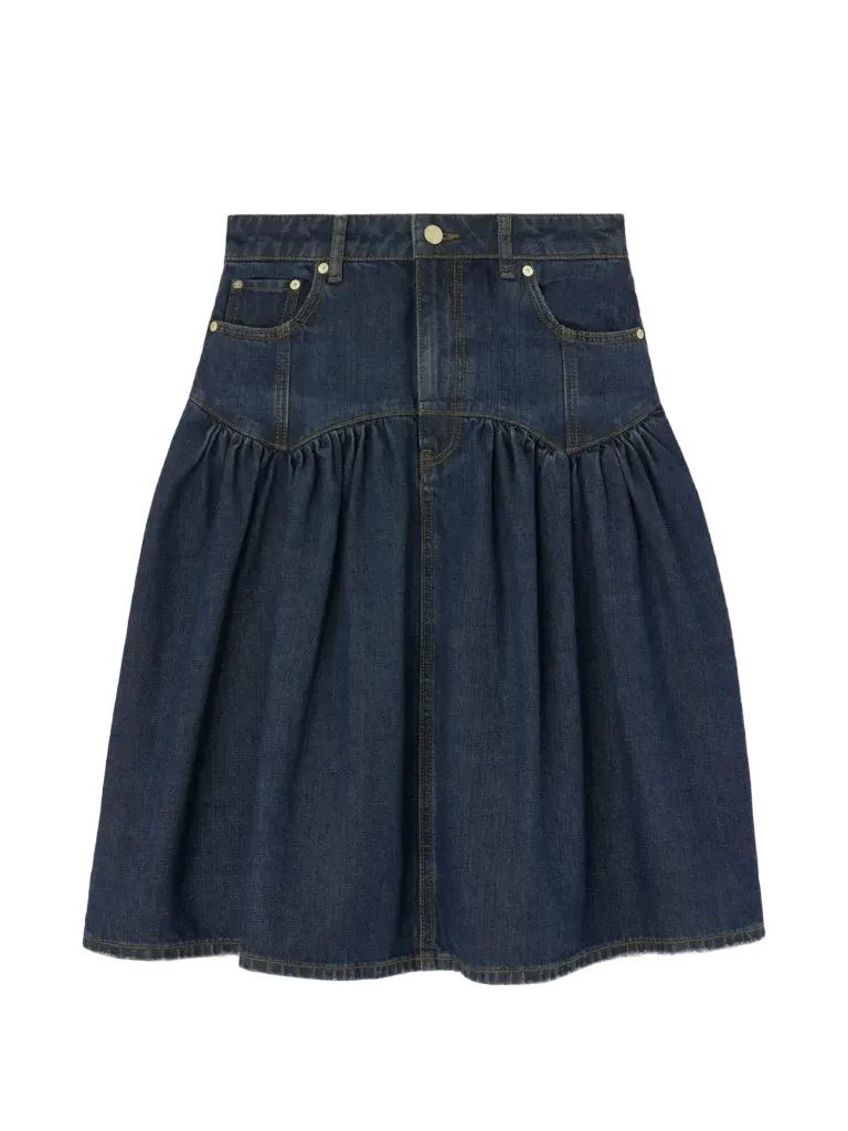 GANNI skirt in textured denim