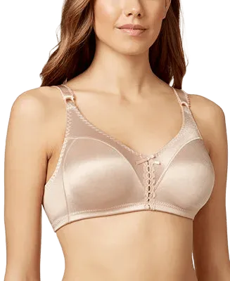 bali double support tailored wireless lace up front bra 3820