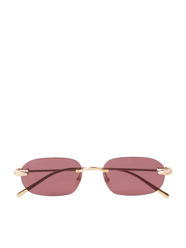 Trinity de Cartier square-frame gold-tone sunglasses - red - One Size