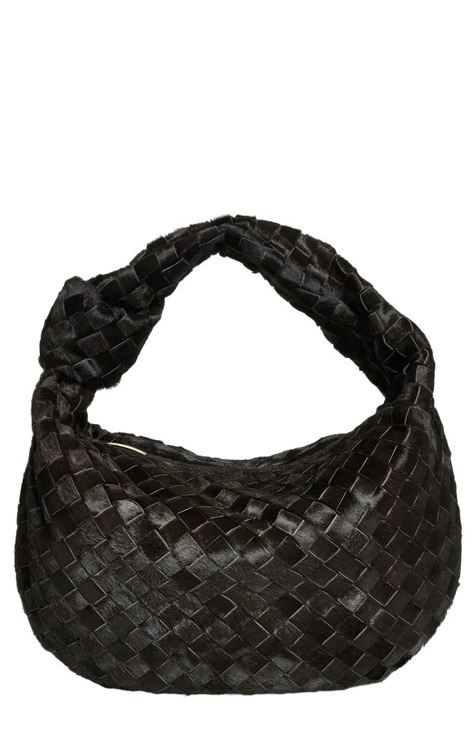 Jodie Intrecciato Genuine Calf Hair Hobo