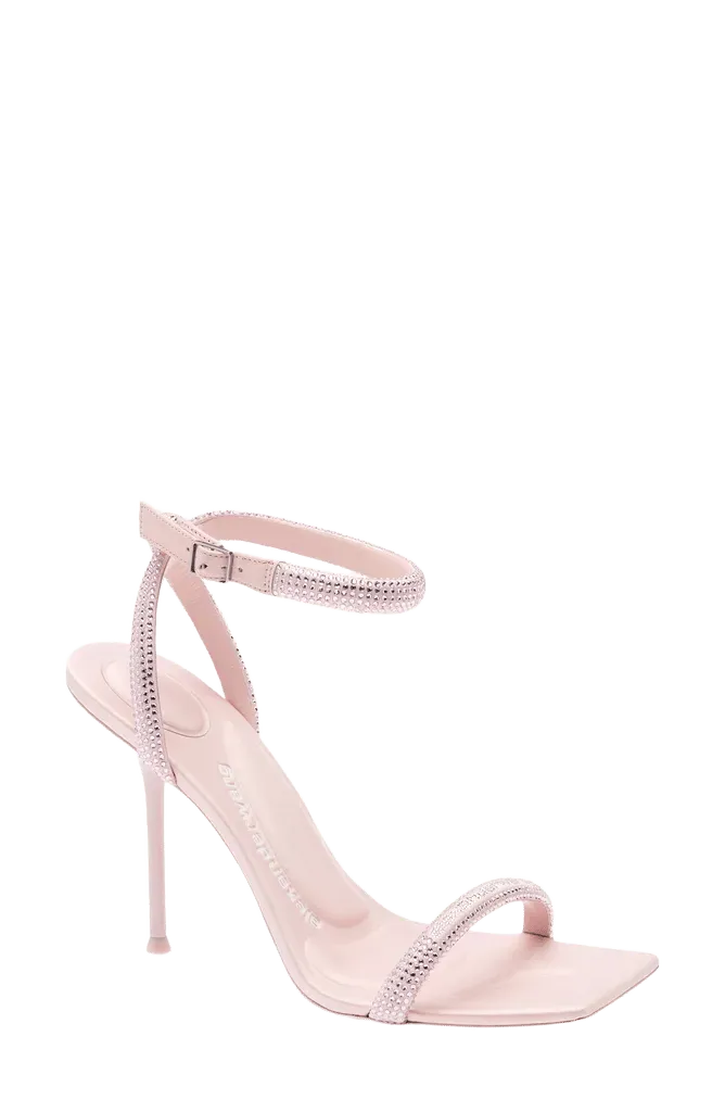 Julie Crystal Logo Ankle Strap Sandal