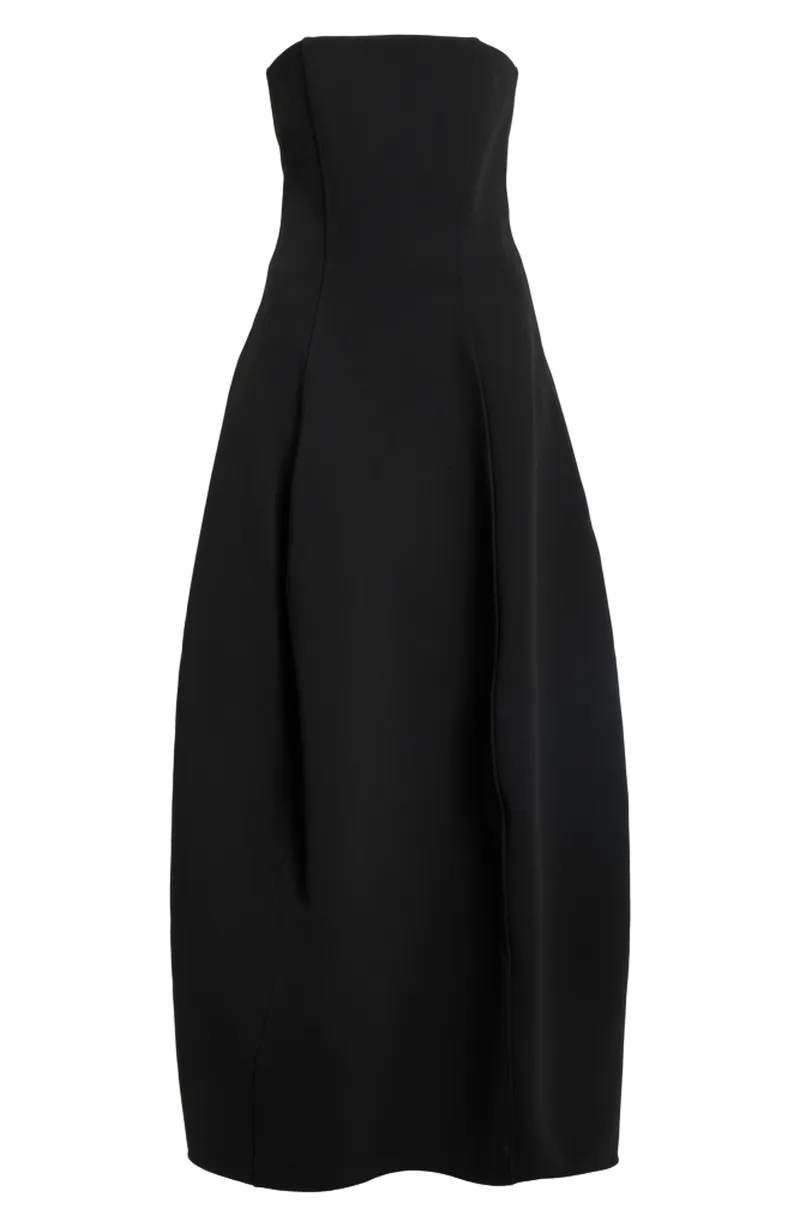 Strapless Crepe Balloon Dress