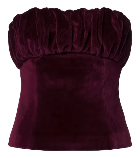 Maria cotton velvet tube top