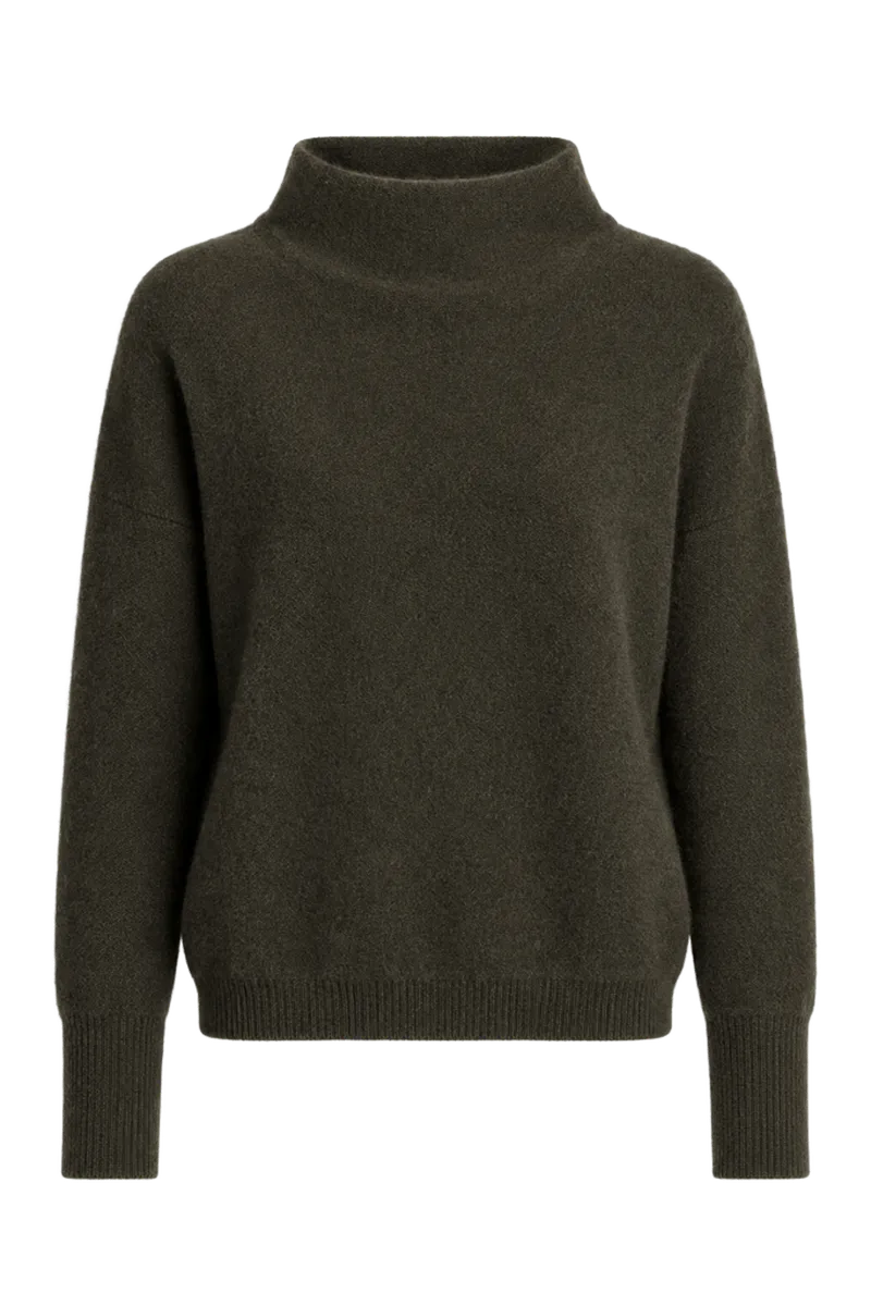 Plush Cashmere Funnel-Neck Sweater