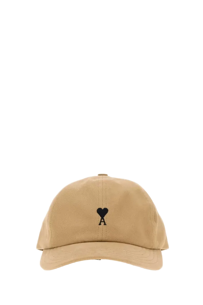 AMI Paris UCP265AW0041 Logo-Embroidered Baseball Cap — Beige