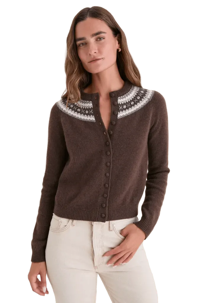 Chocolate Fair Isle Cashmere Moritz Cardigan