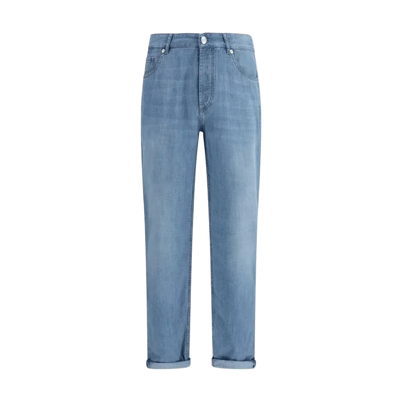 Brunello Cucinelli Cotton Relaxed Fit Jeans — Blue