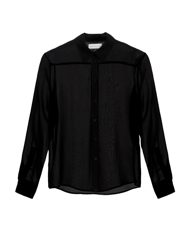 Julieta Shirt in Silk Georgette, Black
