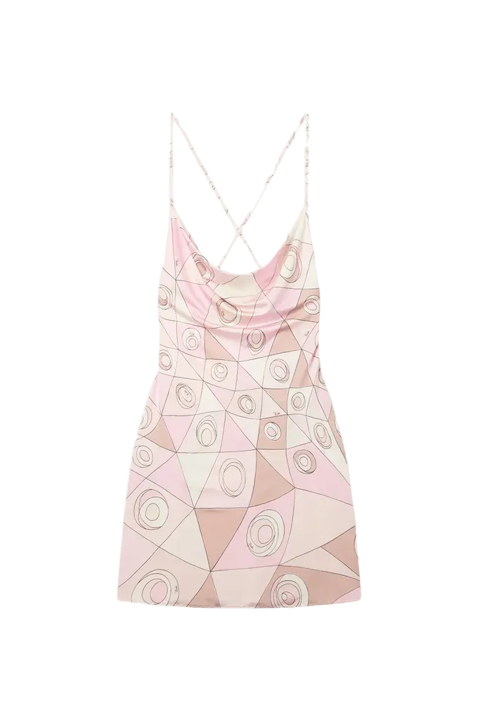 Occhi Print Jersey Satin Dress