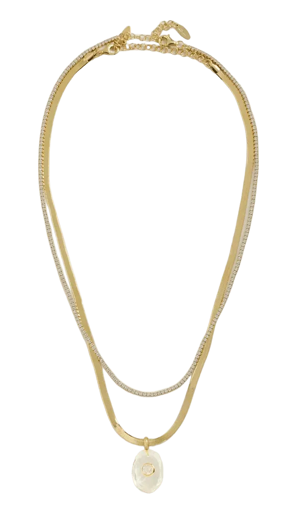 Layered Crystal Drop Necklace