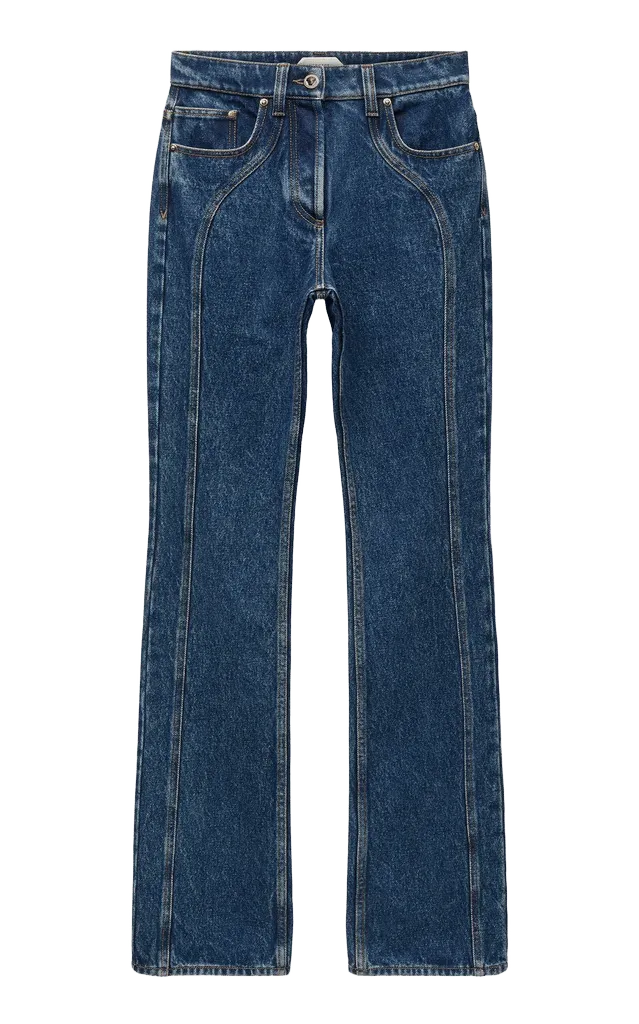 Panelled Mid-rise Slim-Leg Jeans