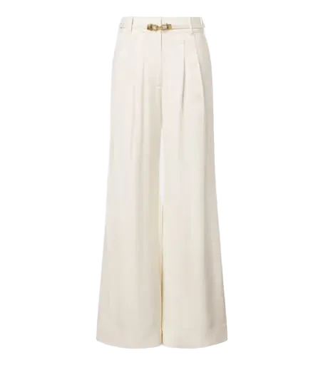 Belted wide-leg pants